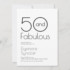 Invitación Minimal Fifty and Fabulous 50th Birthday Party