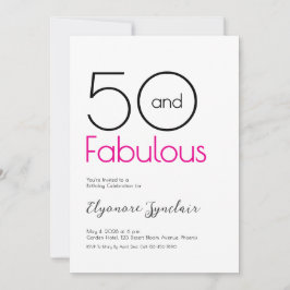 Invitación Minimal Fifty and Fabulous 50th Birthday Party