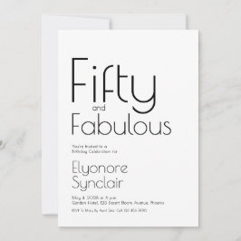 Invitación Minimal Fifty and Fabulous 50th Birthday Party