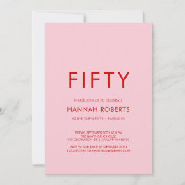 Invitación Minimal Fifty and Fabulous 50th Birthday Party