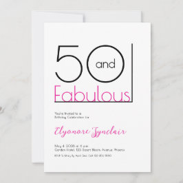 Invitación Minimal Fifty and Fabulous 50th Birthday Party