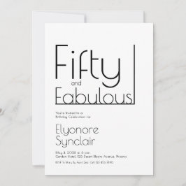 Invitación Minimal Fifty and Fabulous 50th Birthday Party