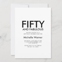 Minimal Fifty and Fabulous 50th Birthday Party