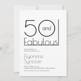 Invitación Minimal Fifty and Fabulous 50th Birthday Party