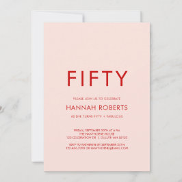 Invitación Minimal Fifty and Fabulous 50th Birthday Party