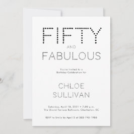 Invitación Minimal Fifty and Fabulous 50th Birthday Party