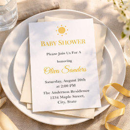 Invitación Minimal Golden Sun Composition