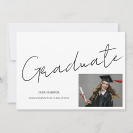 Invitación Minimal Graduate Photo High School Graduation