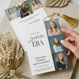 Invitación Minimal Graduation Era Then & Now Photos Grad