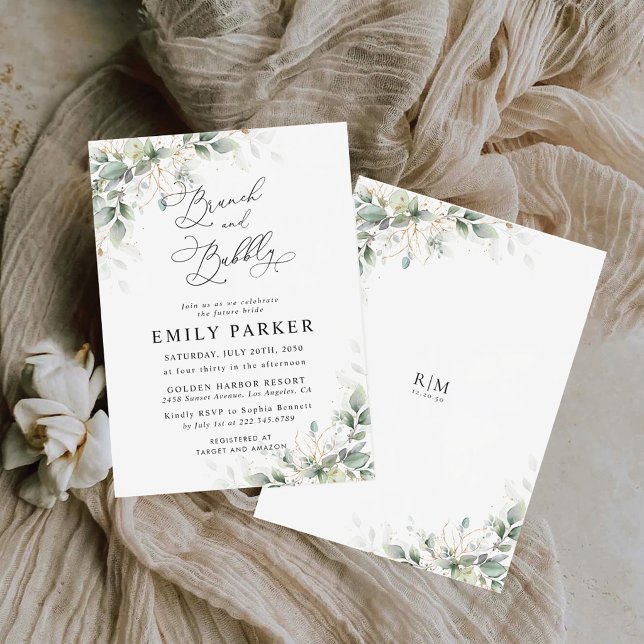 Invitación Minimal Greenery Bridal Shower Invitation (Subido por el creador)