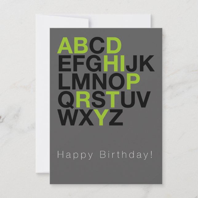 Invitación Minimal Happy Birthday Card – Modern Typography (Anverso)