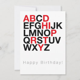 Invitación Minimal Happy Birthday Card – Modern Typography