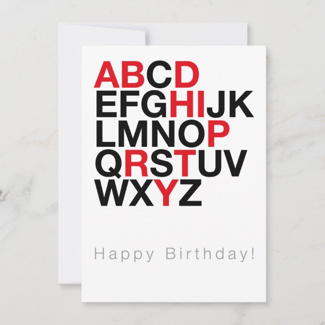 Invitación Minimal Happy Birthday Card – Modern Typography (Anverso)