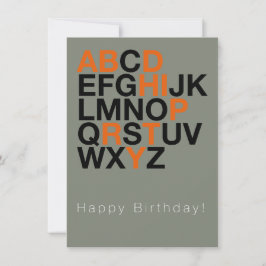 Invitación Minimal Happy Birthday Card – Modern Typography