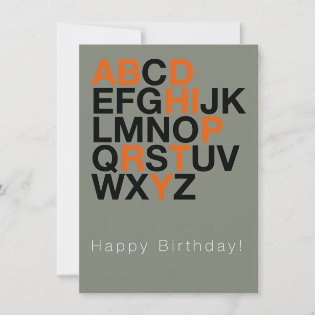 Invitación Minimal Happy Birthday Card – Modern Typography (Anverso)