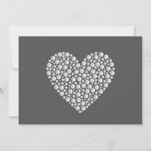 Invitación Minimal Heart Circles – White Gradient on Dark