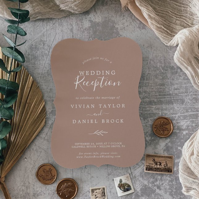 Invitación Minimal Hoja | Recepción de Boda Neutral (Subido por el creador)
