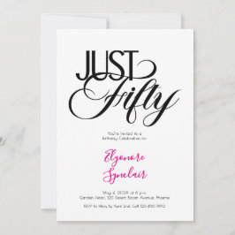Invitación Minimal Just Fifty 50th Birthday Party