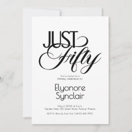 Invitación Minimal Just Fifty 50th Birthday Party