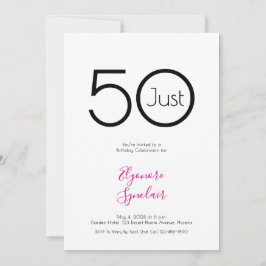 Invitación Minimal Just Fifty 50th Birthday Party Invitation