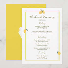 Invitación Minimal Lemon Amalfi Coast Wedding Itinerary Card