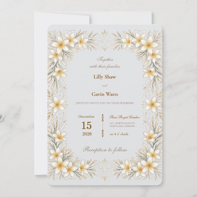 Invitación Minimal Luxury Floral Wedding (Anverso)