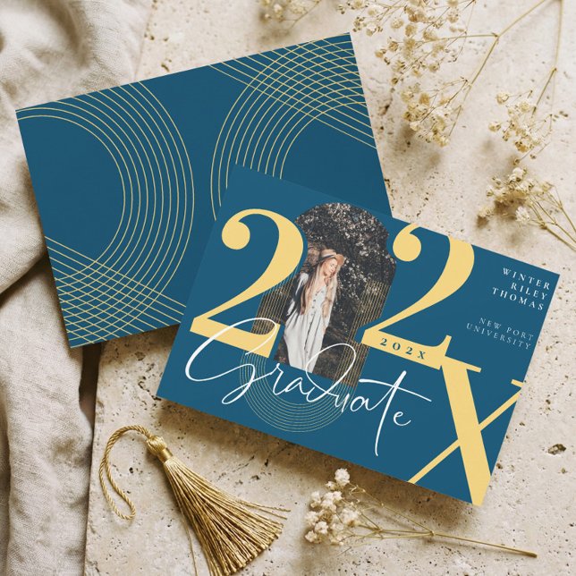 Invitación Minimal Modern Arch Photo Graduation Announcement (Minimal Modern Arch Photo Graduation Announcement)