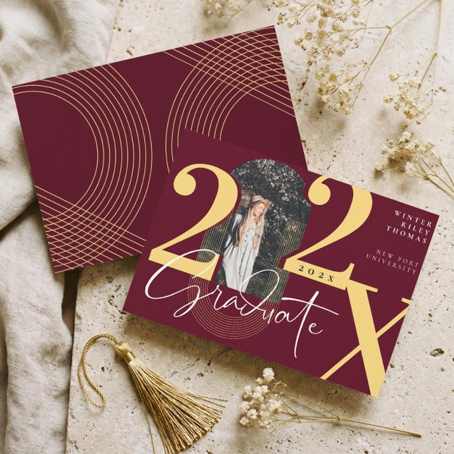 Invitación Minimal Modern Arch Photo Graduation Announcement (Minimal Modern Arch Photo Graduation Announcement)