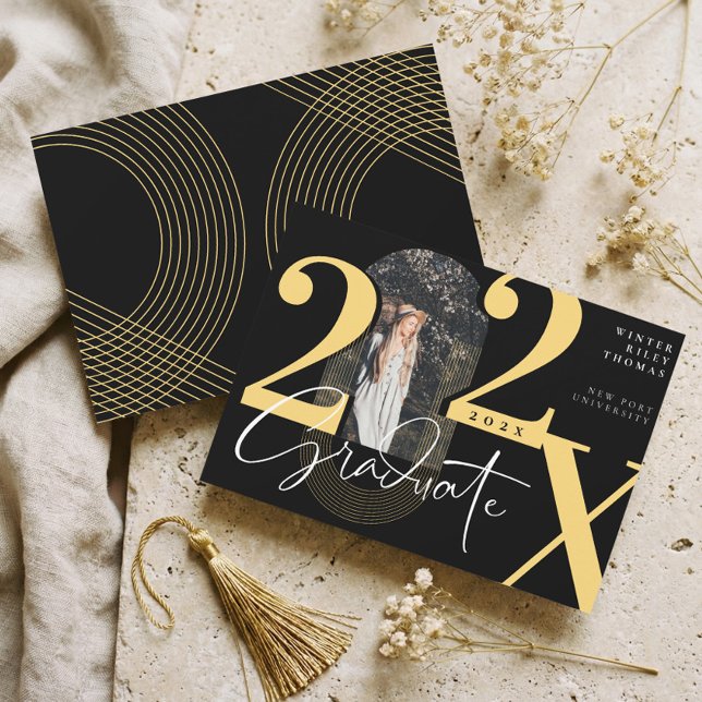 Invitación Minimal Modern Arch Photo Graduation Announcement (Minimal Modern Arch Photo Graduation Announcement)