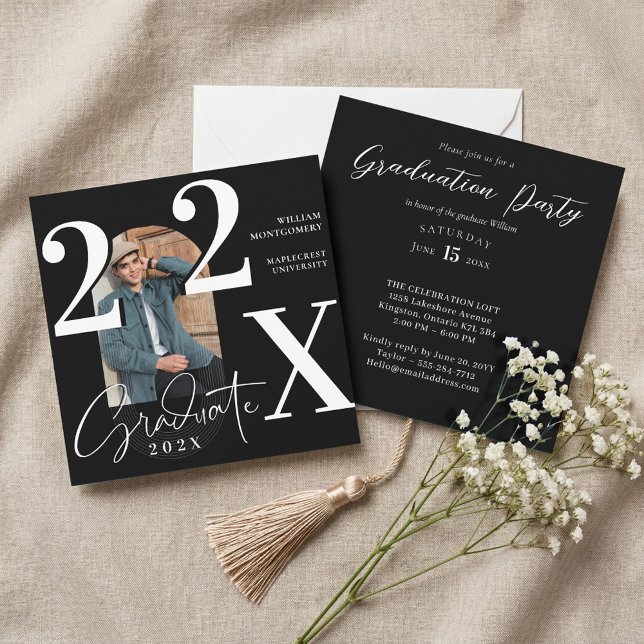 Invitación Minimal Modern Bold Graduation Year Arch Photo (Minimal Modern Bold Graduation Year Arch Photo Invitation)