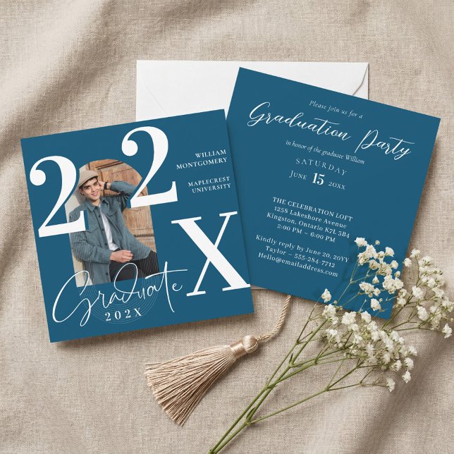 Invitación Minimal Modern Bold Graduation Year Arch Photo (Minimal Modern Bold Graduation Year Arch Photo Invitation)