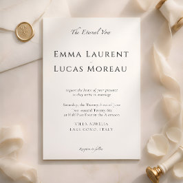 Invitación Minimal Modern Luxury Black & White Wedding Design
