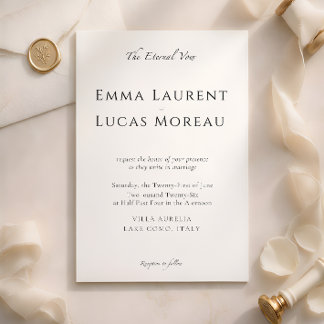 Invitación Minimal Modern Luxury Black & White Wedding Design