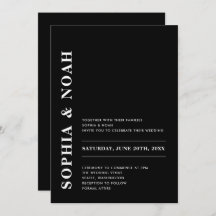 Minimal moderna de matrimonio negro y blanco elega