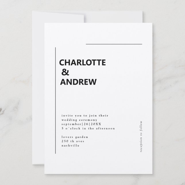 Invitación Minimal, moderne Einladung (Anverso)