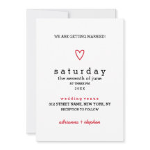 Minimal moderno | Corazón rojo | Boda