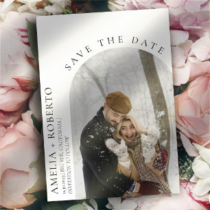 Invitación Minimal moderno salva al Boda de fotos de fecha