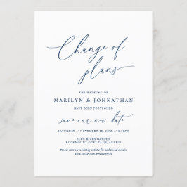 Invitación Minimal Navy, Cambio de planes, boda pospuesta
