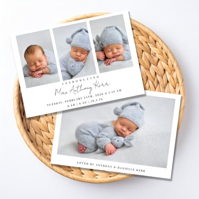Invitación Minimal Newborn Announcement (Subido por el creador)