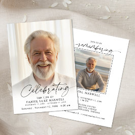 Invitación Minimal Photo Celebration of Life Funeral Memorial