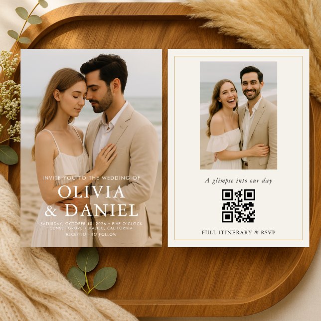 Invitación Minimal Photo Wedding Elegant Modern  (Subido por el creador)