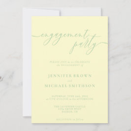Invitación Minimal Pistachio & Cream Elegant Engagement Party