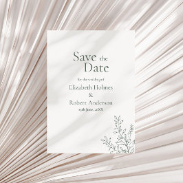 Invitación Minimal Sage Green Botanical Save the Date