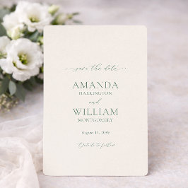 Invitación Minimal Sage Green Save the Date Card