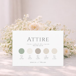 Invitación Minimal Sage Green Wedding Attire Color Palette