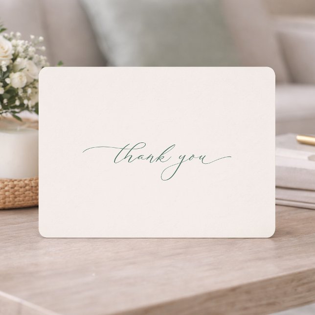 Invitación Minimal Sage Green Wedding Thank You Card (Subido por el creador)