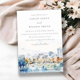 Invitación Minimal San José, Boda de acuarela de California