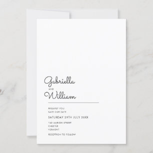 Invitación Minimal Script Tu Foto Guarda la Fecha