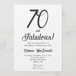 Invitación Minimal Sixty and Fabulous 70th Birthday Party