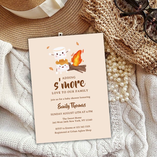 Invitación Minimal S'more Love Rustic Campfire Baby Shower (Minimal S'more Love Rustic Campfire Baby Shower Invitation)